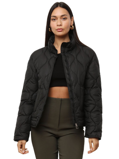 Doudoune zippée noire à poches