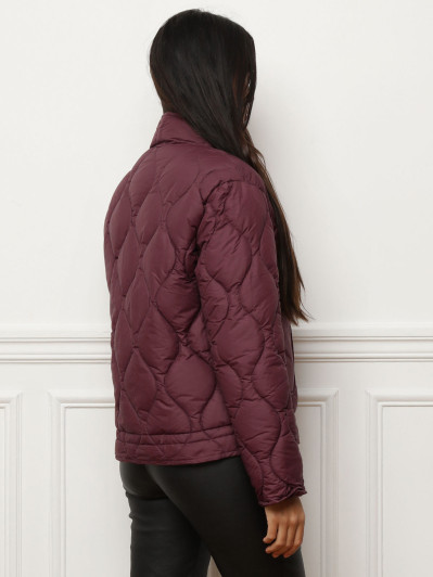 Doudoune zippée bordeaux à poches
