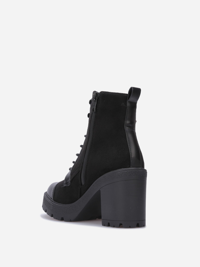 Rangers bi-matières à talon