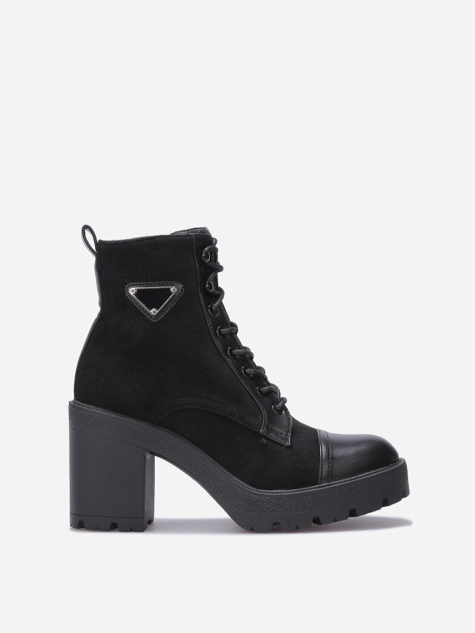 Rangers bi-matières à talon