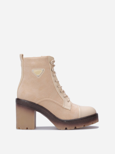 Rangers bi-matières à talon