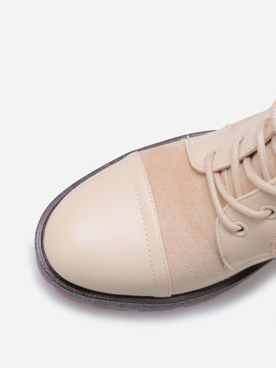 Rangers bi-matières à talon