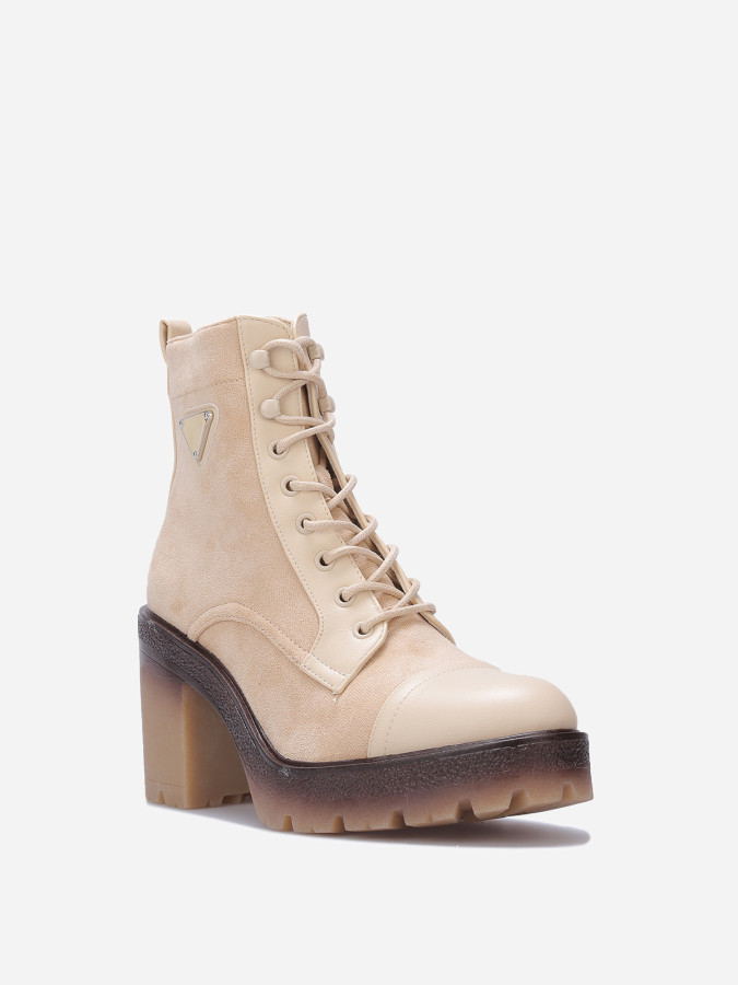 Rangers bi-matières à talon