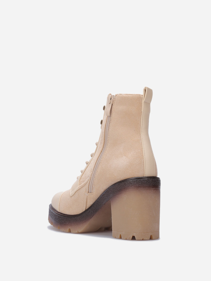 Rangers bi-matières à talon