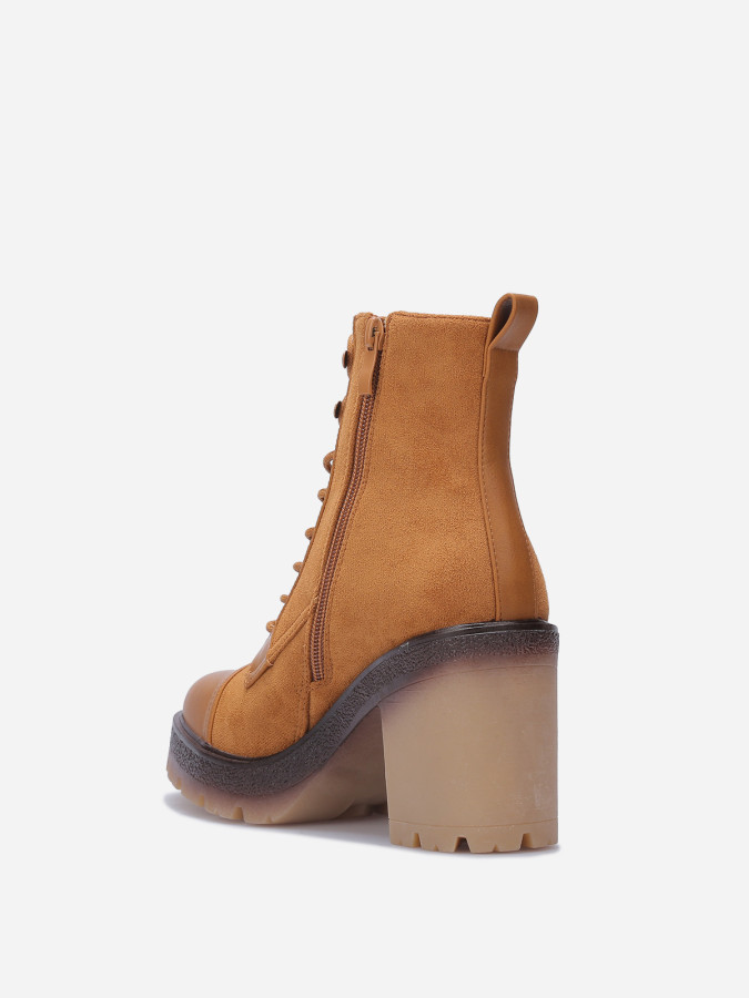 Rangers bi-matières à talon