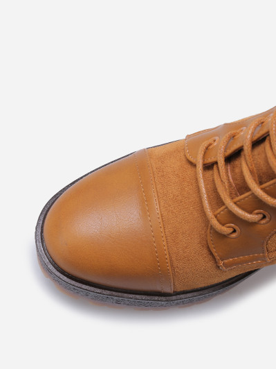 Rangers bi-matières à talon