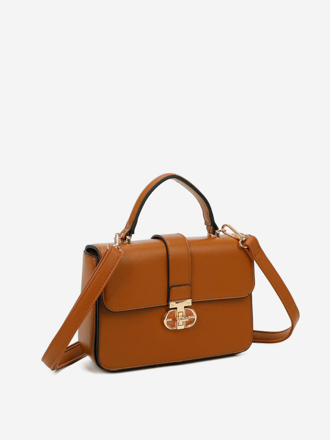 Sac cartable à fermoir doré