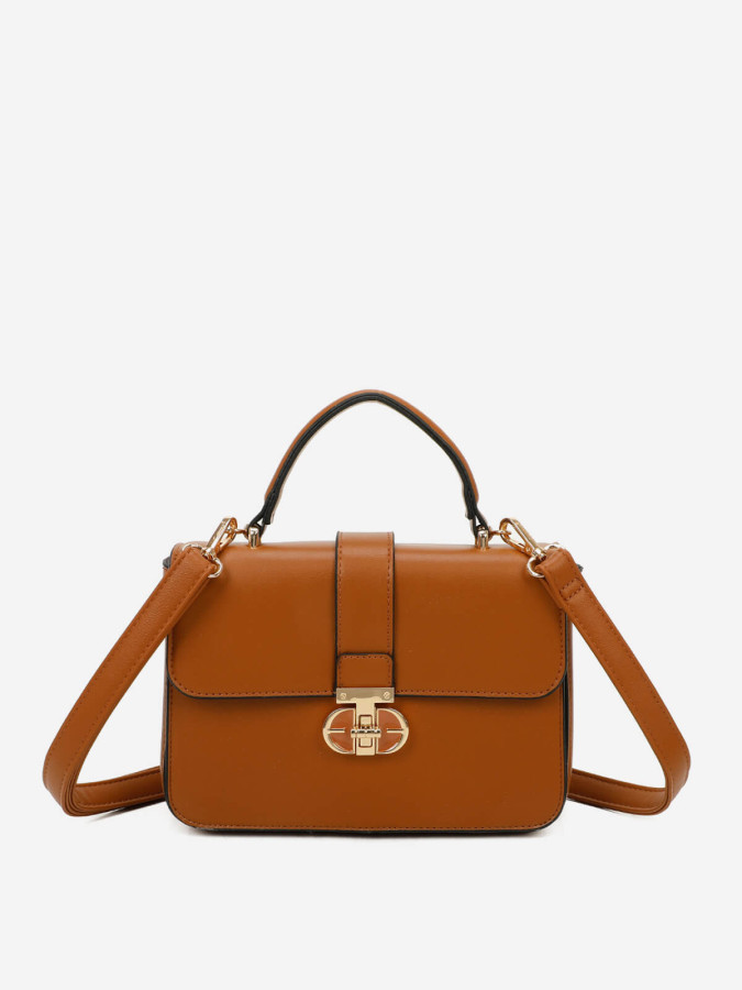 Sac cartable à fermoir doré