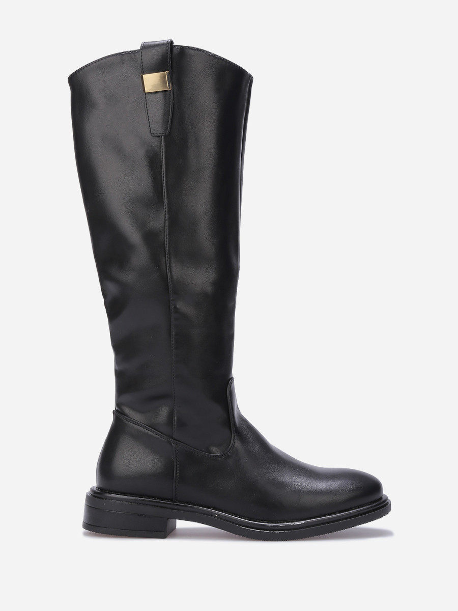 Bottes cavalières à détail métallique