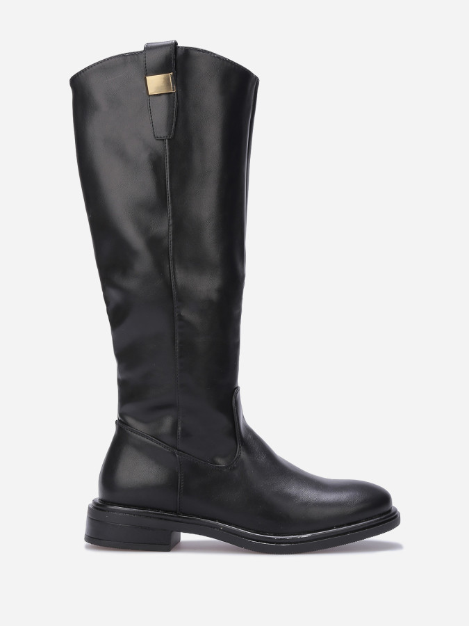 Bottes cavalières à détail métallique