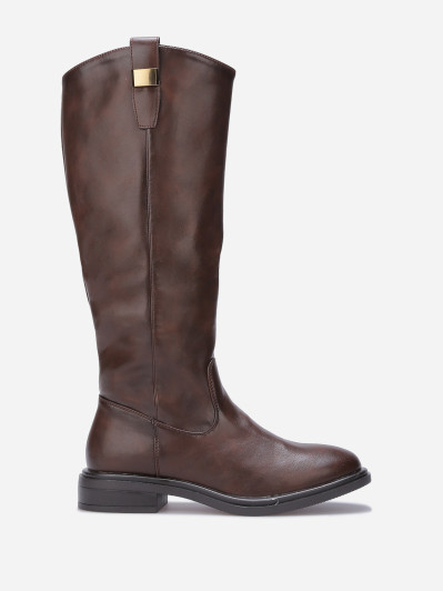 Bottes cavalières à détail métallique