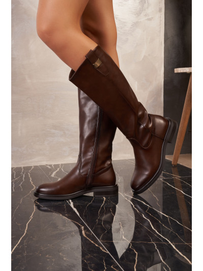 Bottes cavalières à détail métallique