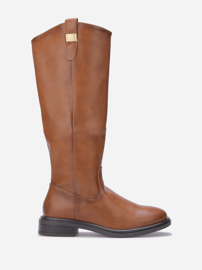 Bottes cavalières à détail métallique