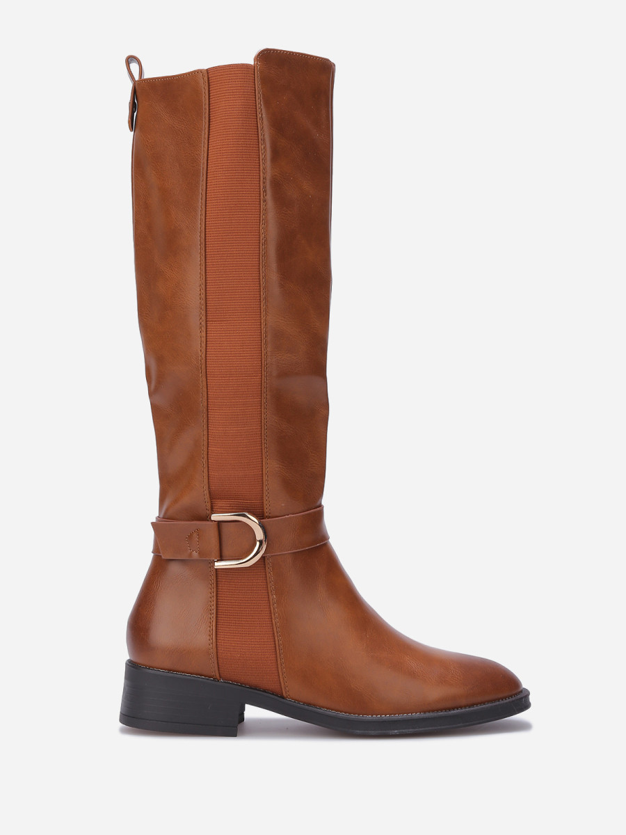 Bottes à empiècement élastique et boucle