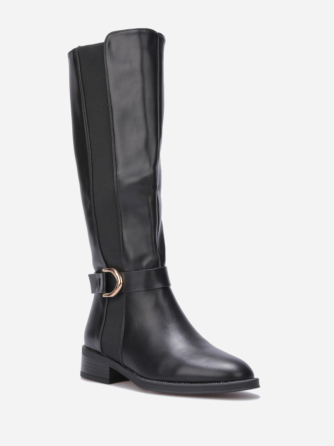 Bottes à empiècement élastique et boucle