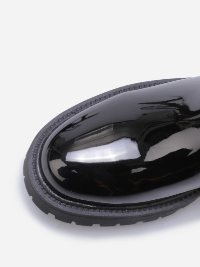 Chelsea vernies à semelle épaisse