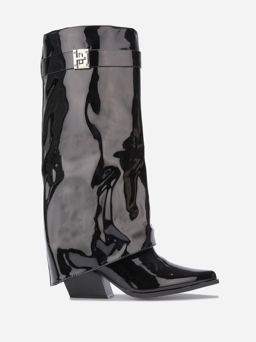 Bottes vernies à revers