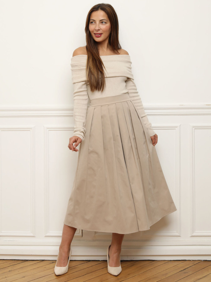 Jupe évasée et plissée