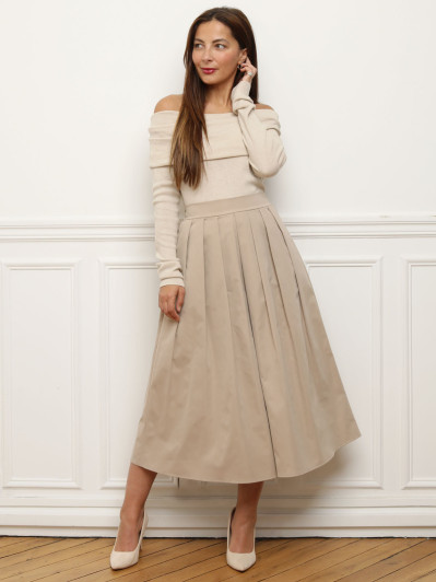 Jupe évasée et plissée