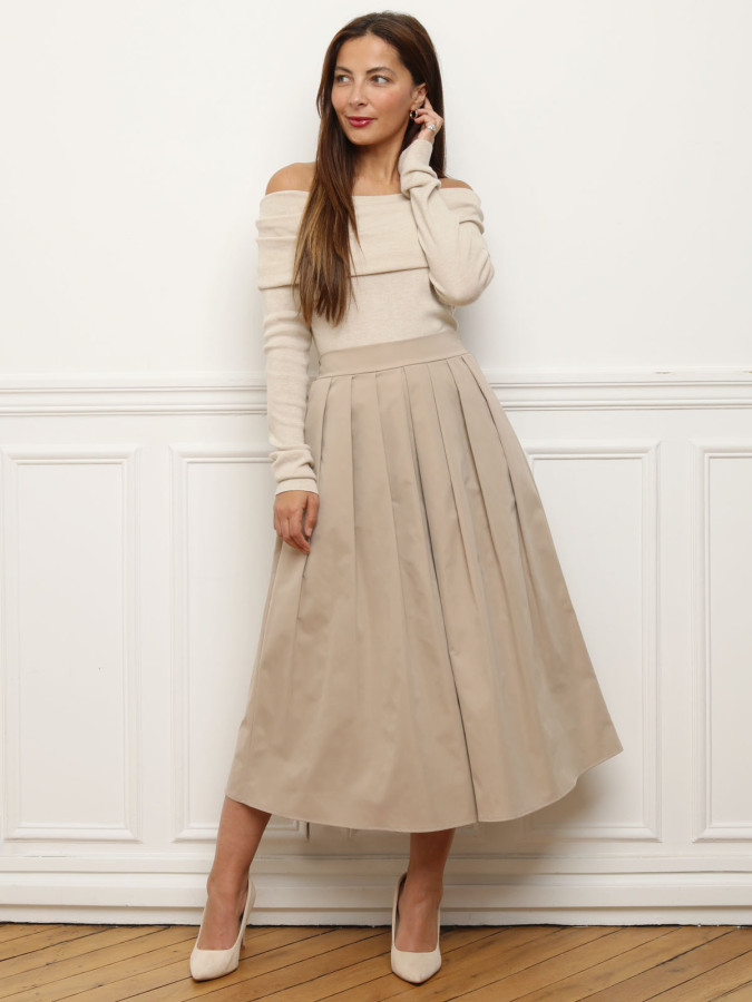 Jupe évasée et plissée