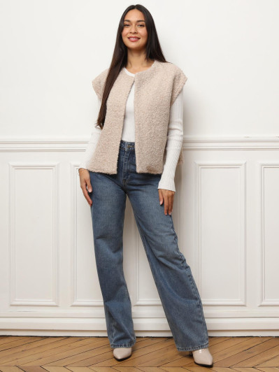 Gilet sans manches duveteux