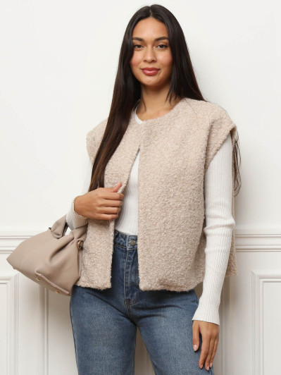 Gilet sans manches duveteux