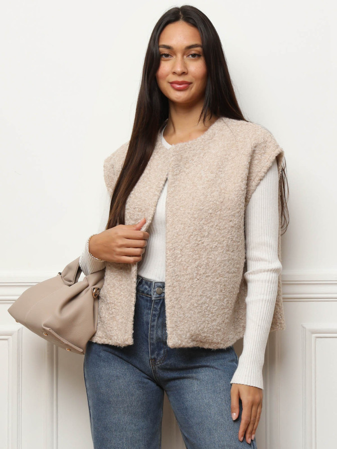 Gilet sans manches duveteux