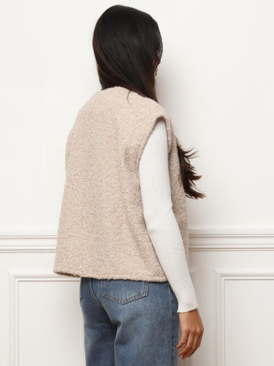 Gilet sans manches duveteux