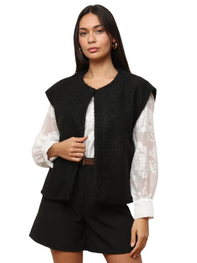 Gilet sans manches duveteux