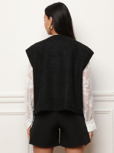 Gilet sans manches duveteux