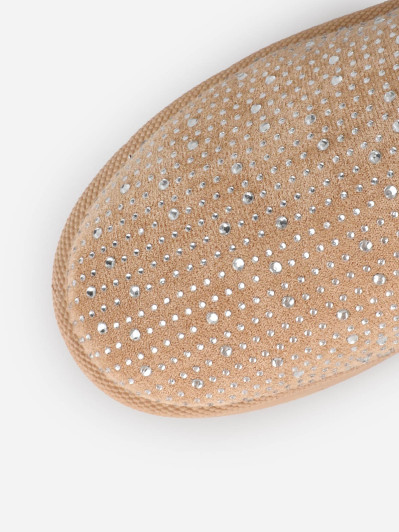 Boots fourrées à strass et plateforme