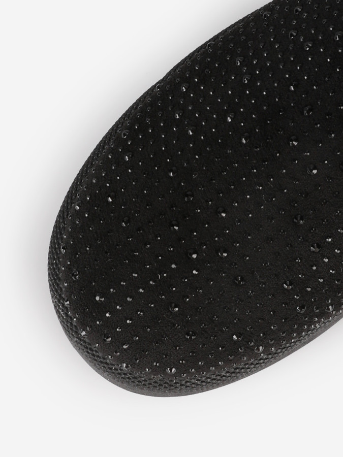 Boots fourrées à strass et plateforme