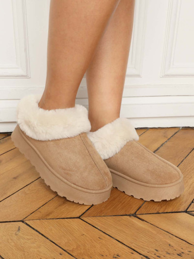 Boots fourrées basses à plateforme