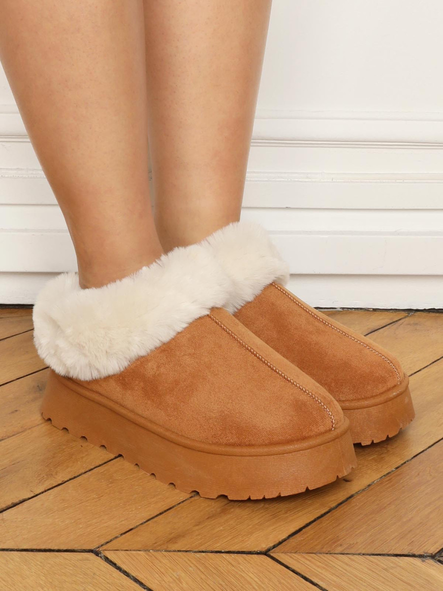 Boots fourrées basses à plateforme