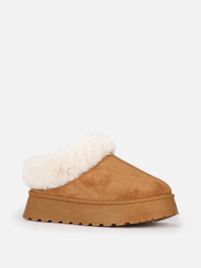 Boots fourrées basses à plateforme