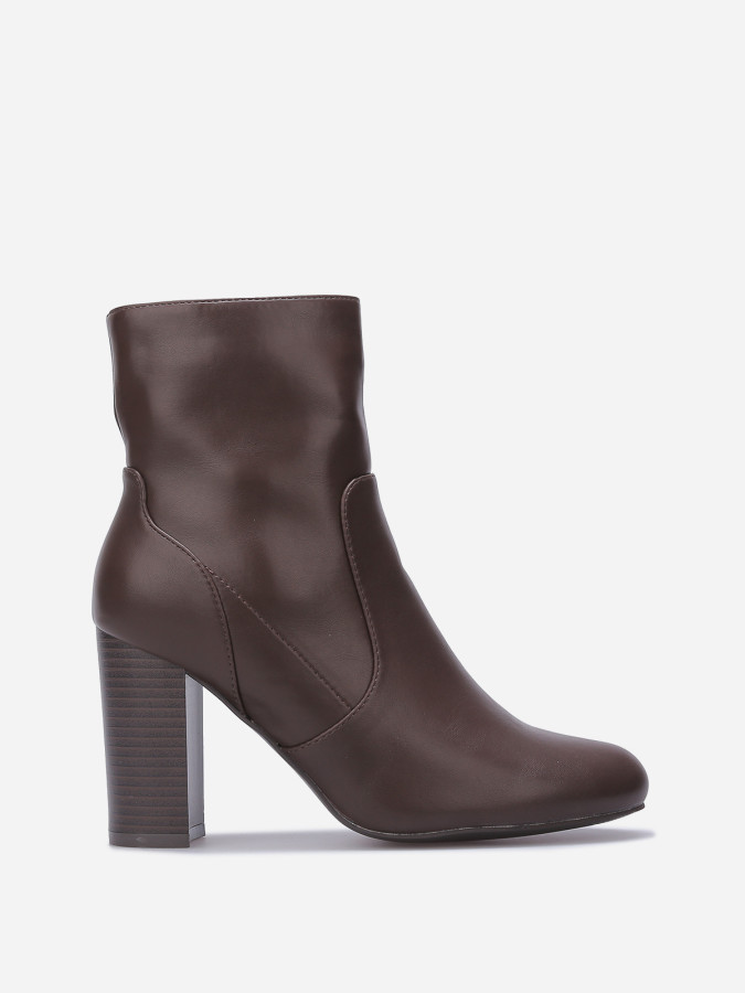 Bottines basiques en simili à talon