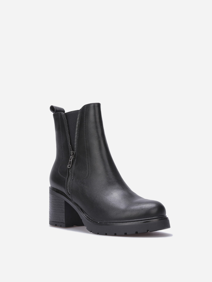 Chelsea à talon avec zip décoratif