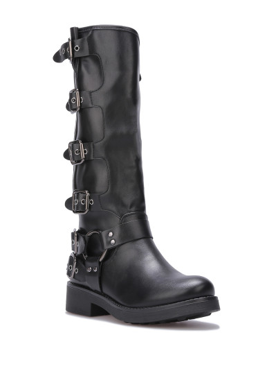 Bottes en simili à multiples boucles