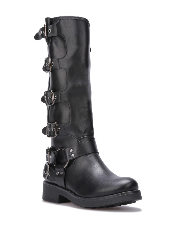 Bottes en simili à multiples boucles