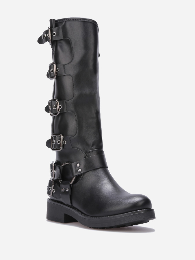 Bottes en simili à multiples boucles