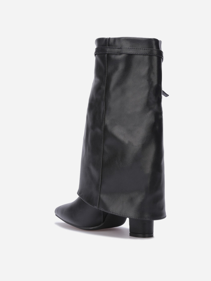 Bottes à revers et boucle strass