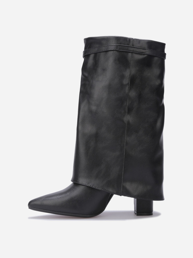 Bottes à revers et boucle strass