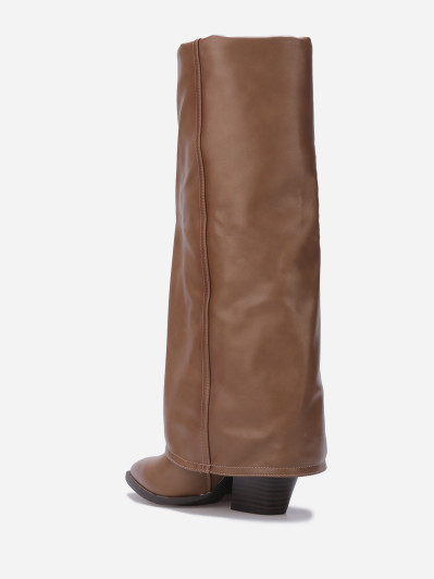 Bottes santiags à talon et revers