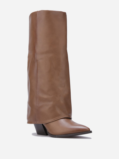 Bottes santiags à talon et revers