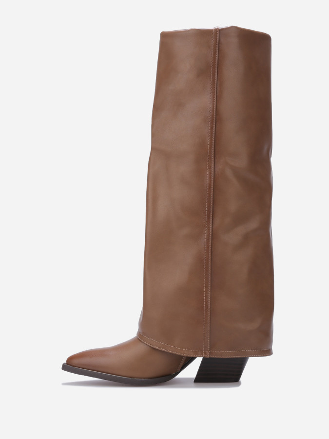 Bottes santiags à talon et revers