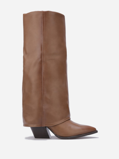 Bottes santiags à talon et revers