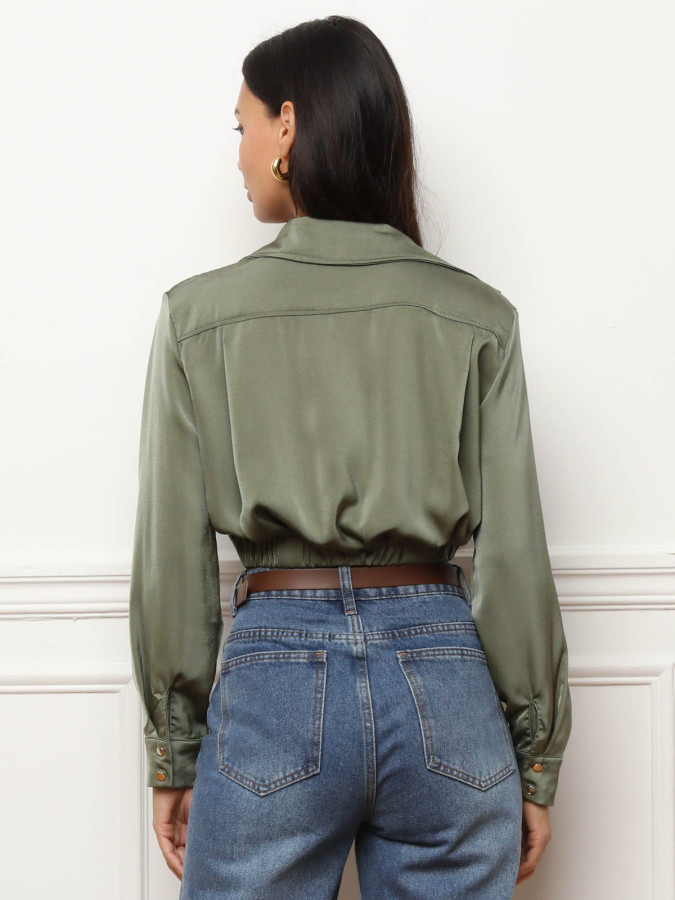 Chemisier court à effet froncé