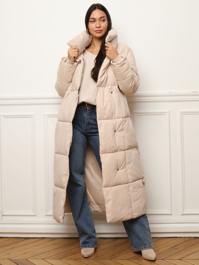 Doudoune longue à nouer