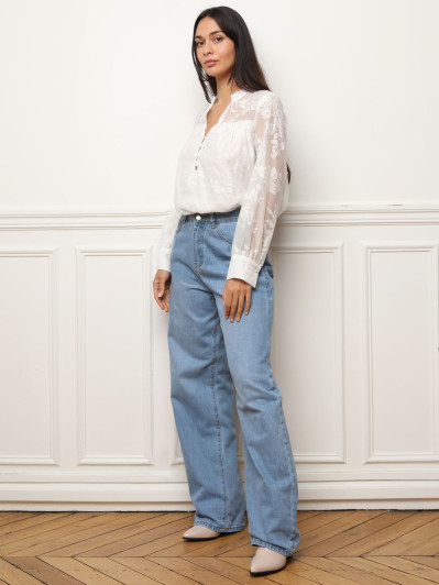 Blouse en voile à imprimé floral