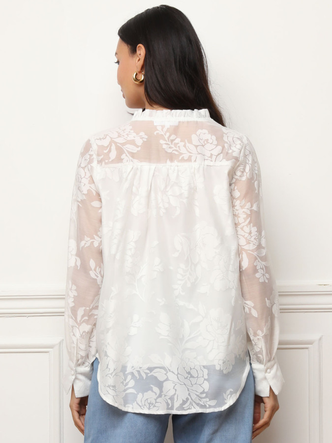 Blouse en voile à imprimé floral